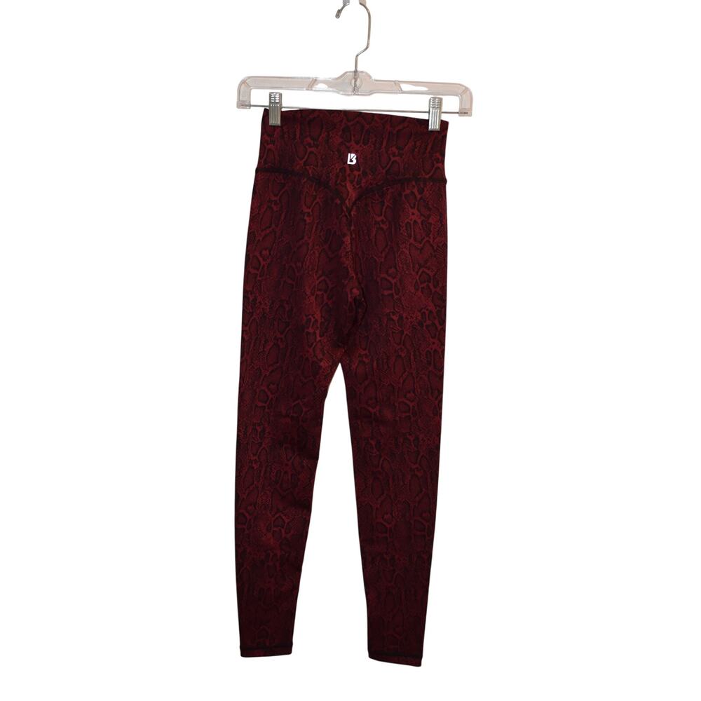 Buffbunny Maroon Snakeskin Jacquard Legging Size S - Picture 3 of 7